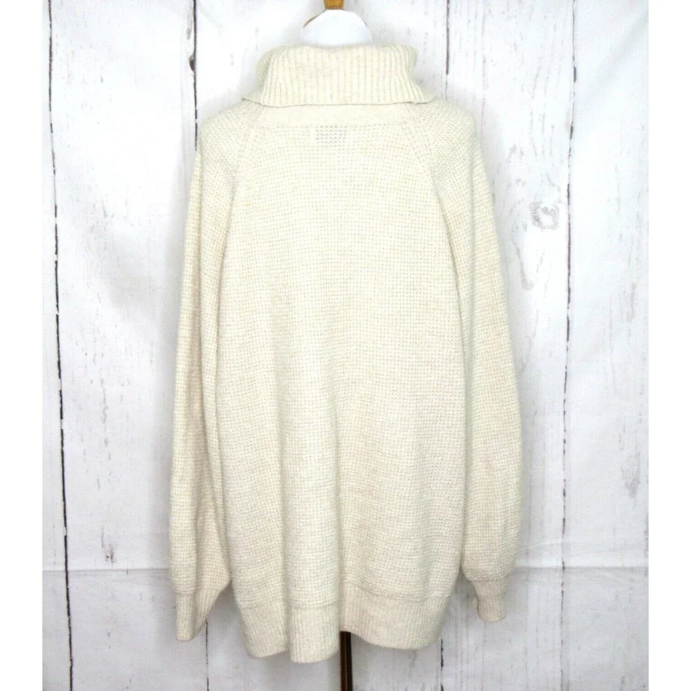 Old Navy Women's Long Sleeve Pullover Sweater Cowl Neck Hi/Lo Hem Ivory Size XXL